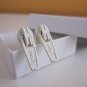 White Zipper Pull Earrings