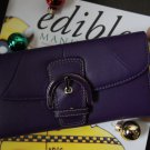 NWT COACH Plum Soho Leather Buckle Slim Envelope Wallet F45622