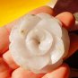 hand carving rare Natural white Lucky Flower Jadeite Jade Pendant