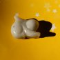 hand carving  Natural Milk white Cute Rabbit Jade Pendant