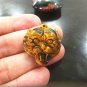 auspicious Amulet Natural yellow Tiger eye stone carved tiger Head Amulet charm Pendant