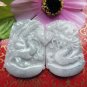 Good luck Hand- carved AAA Natural   jade dragon with  Phoenix charm white jade Pendant