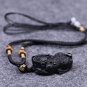 natural Obsidian pi yao good luck chinese dragon pendant