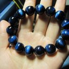 Hand-woven natural blue Tiger Eye carved  beaded charm Bracelet