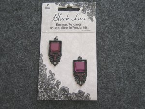 Plum Lace Earring Pendants