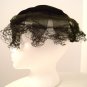 Vintage Hat Black Velvet Lace Netting