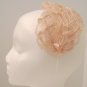 Vintage Headpiece/ Hat Pink Ribbon Lace
