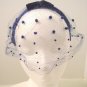 Vintage Headpiece/ Hat Blue Velvet Net