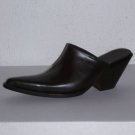 MULES SHOES BLACK SIZE 8.5 HELLS 3 INCHES100% LEATHER