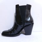 Round toe ankle boot plank style vamp 3 3/4 inch heels, side elastic CUSTOM MADE
