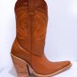 5" heels cowboy boot sadle tan boots natural color heels and soles men size 10.5