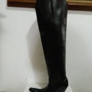 Cowboy boots 34 inch tall shaft and 5 inch heels black color full grain leather.