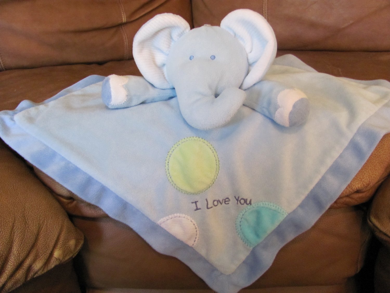 Carters Just One Year I Love You Rattle Blue Elephant Security Blanket