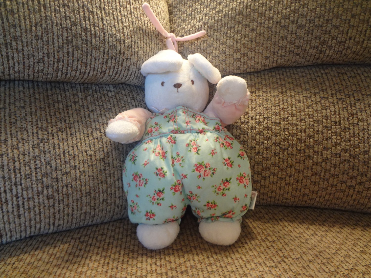 Carters Pink Bunny Rabbit Musical Rock-A-Bye Baby Crib Pull Toy 13