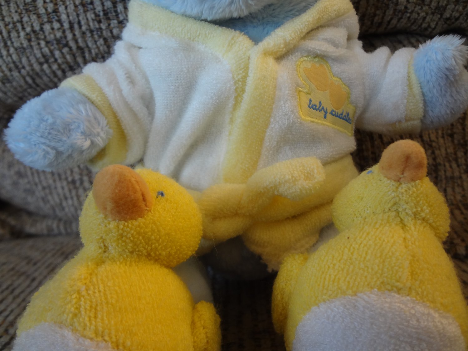 Carters Just One Year Lot Of 2 Blue Puppy Bathrobe Slippers Baby