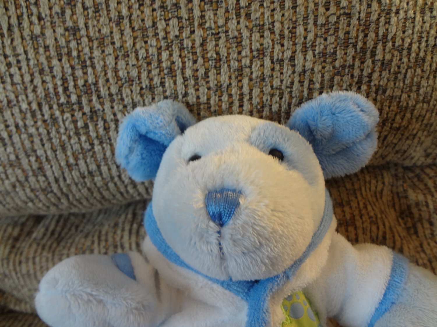 Carters Just One Year Lot Of 2 Blue Puppy Bathrobe Slippers Baby