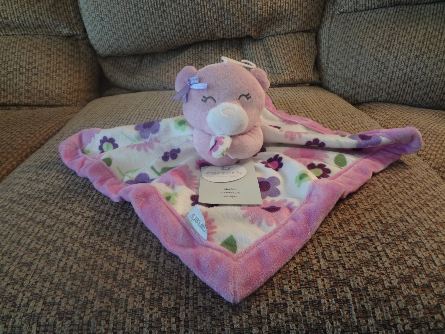 carter's teddy bear security blanket