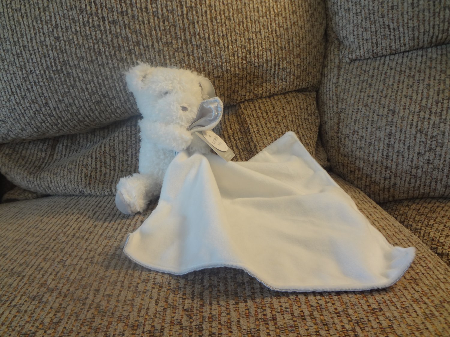 cuddle bear blanket baby Cuddle NWT White 2014 Blanket Baby Silver Lovey Carters