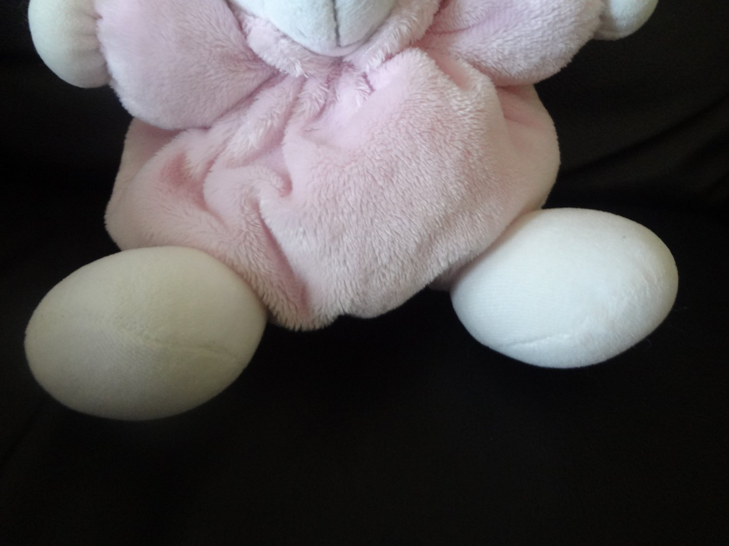 teddy bear with sewn eyes
