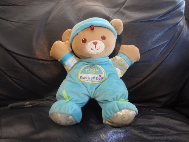 Fisher Price Babys First Bear Blue Green Tan Teddy Bear Lovey Plush ...