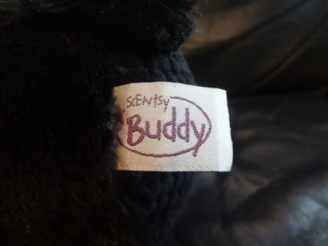 Scentsy Buddy Bramble The Bear Fluffy Corduroy Black Tan Lovey Plush 13