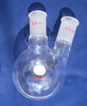 2-neck round bottom flask,angled,250ml,24/40 joints