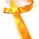 Mens Casual Solid Golden Yellow skinny necktie tie -US