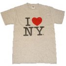 I Love NY T-Shirt Shirt Gift Souvenir Gray Grey -MEDIUM