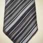 Men's Black , White & Blue Strip Necktie Tie -US SELLER