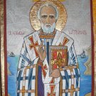 Icon Wood Handpainted Saint Nicolas Gold