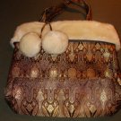 Bath & Body Works Beautiful SM Tote -NWT- Faux Fur Trim