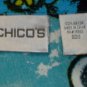 Chico's Rayon Button Front Blue Tropical Shirt 0 S 4 6