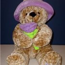 Fiesta 12" Chenille Plush Sitting Bear Hat Flower NWT