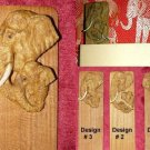 WHOLESALE LOT of 12 TEAK BOOKMARKS: ASIAN ELEPHANT WITH BABY Design #3- FREE SHIPPING WORLDWIDE