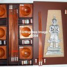 PRESENTATION NATURAL ROSEWOOD CHOPSTICK SET (6 pairs of chop sticks): KHON CASE - FREE SHIPPING