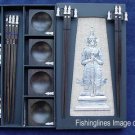 DELUXE EBONY ROSEWOOD CHOPSTICK SET (4 pairs of chop sticks): KHON CASE - FREE SHIPPING WORLDWIDE