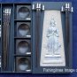 DELUXE EBONY ROSEWOOD CHOPSTICK SET (4 pairs of chop sticks): KHON CASE - FREE SHIPPING WORLDWIDE