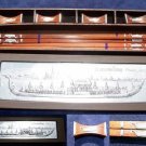 NATURAL ROSEWOOD CHOPSTICK SET (4 pairs of chop sticks): THAI ROYAL BARGE CASE - FREE WORLD SHIPPING