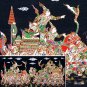 THAI SILK Large Silkscreen  Wall Hanging KINGS in BATTLE #15  – FREE Shipping WORLDWIDE