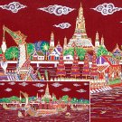 THAI SILK Large Silkscreen Wall Hanging ROYAL BARGES #10 Red – FREE Shipping WORLDWIDE
