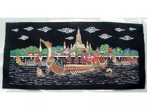 THAI SILK Large Silkscreen  Wall Hanging ROYAL BARGES #10 &acirc;�� FREE Shipping WORLDWIDE