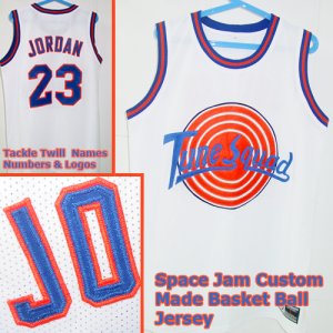 Michael Jordan Space Jam Custom Jersey White 23 Medium