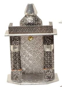 Silver Mini Indian Home Pooja Mandir  - 6" X 5" X 10" (Small),Pooja Ghar