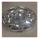 9 Compartments Silver Round Disposable Party Tray/ Thali/ Plates - 50 Pack