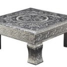 Puja Bajot/ Chaurang/ Chowki (Hindu Pooja) - Silver Design 18" X 18" X 5"