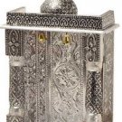 Silver Mini Indian Home Pooja Mandi- 8" X 5" X 13" (Medium), Pooja Ghar