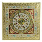 Meenakari Puja Bajot/ Table/Chowki (Hindu Pooja) -Vintage Gold Bajot 12 X 12 X 5