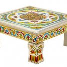 Meenakari Puja Bajot/ Chaurang/ Chowki (Hindu Pooja) - Mandala 15" X 15" X 5"