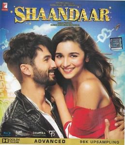 Shaandaar Hindi Blu Ray Stg: Shahid Kapoor, Alia Bhatt - 2015 Bollywood Film
