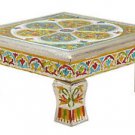 Meenakari Puja Bajot/Chaurang/Chowki(Hindu Pooja) - Svadhishthana 18" X 18" X 5"
